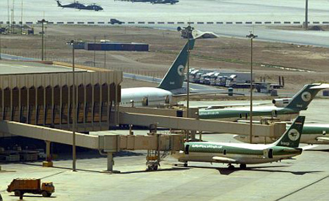 IRAQI AIRWAYS JETS SIT AT PASSENGER TERMINAL OF BAGHDAD INTERNATIONAL AIRPORT